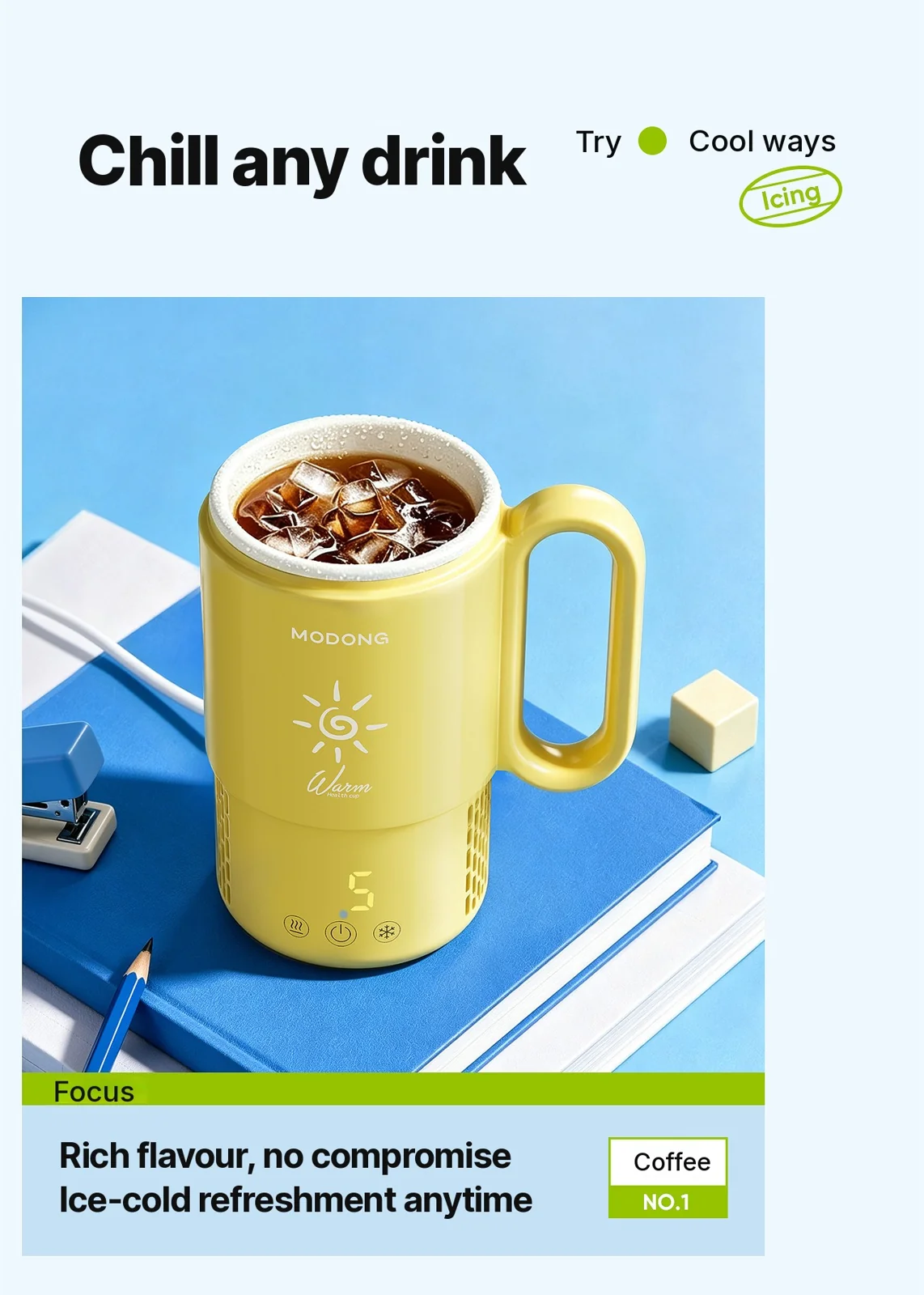 Portable Heating and Cooling Cup 450mL 36W Touch Control