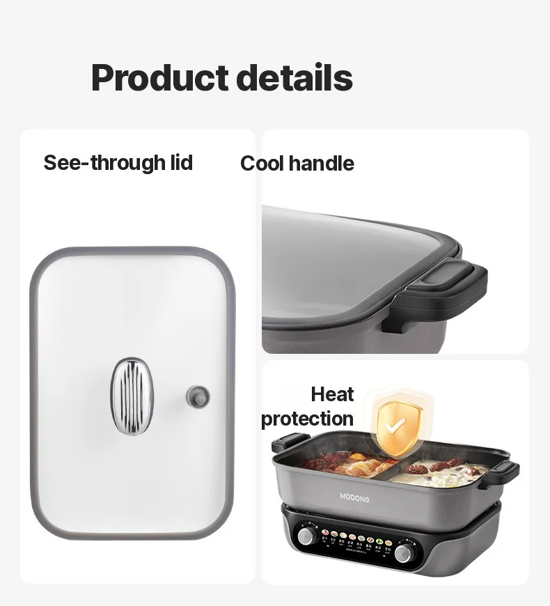 Delený elektrický hot pot s nepriľnavou vložkou, kapacita 8L