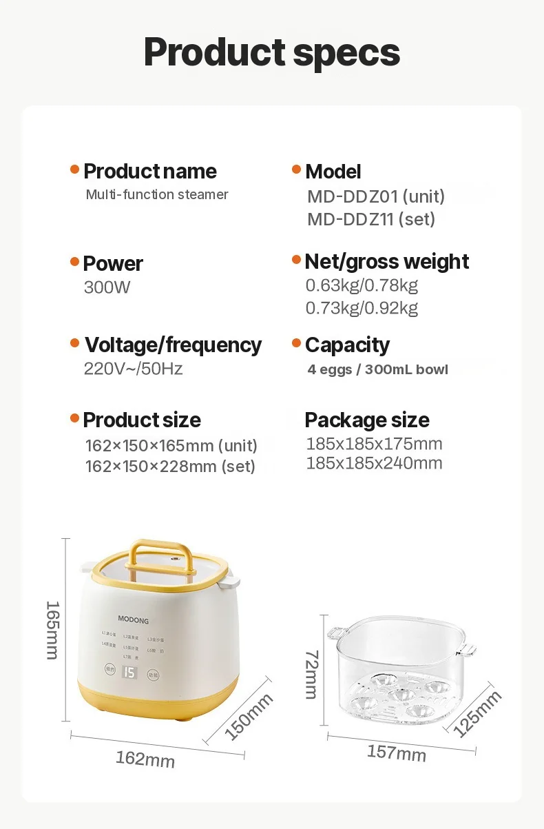Cuociuova Elettrico per 4-6 Uova, 300W con Spegnimento Automatico