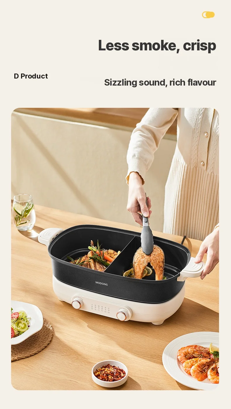 Delený elektrický hot pot 7L s nezávislou reguláciou teploty v dvoch zónach