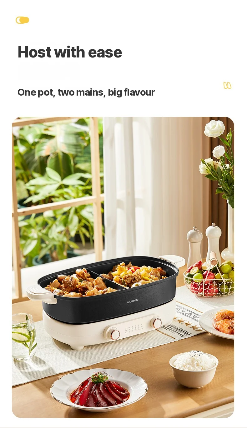 Delený elektrický hot pot 7L s nezávislou reguláciou teploty v dvoch zónach