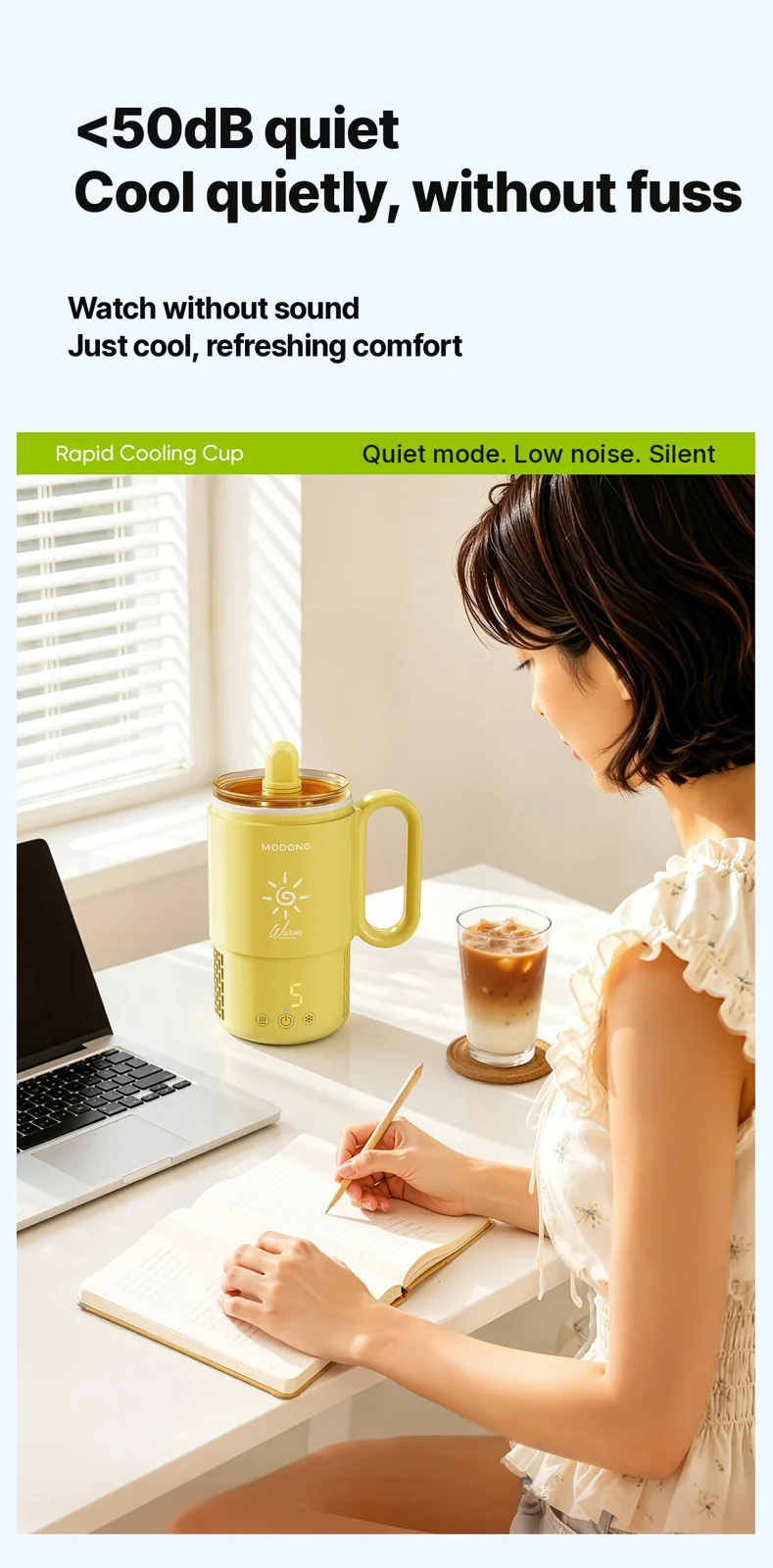 Tragbarer Heiz- und Kühlbecher 450mL 36W Touch-Bedienung