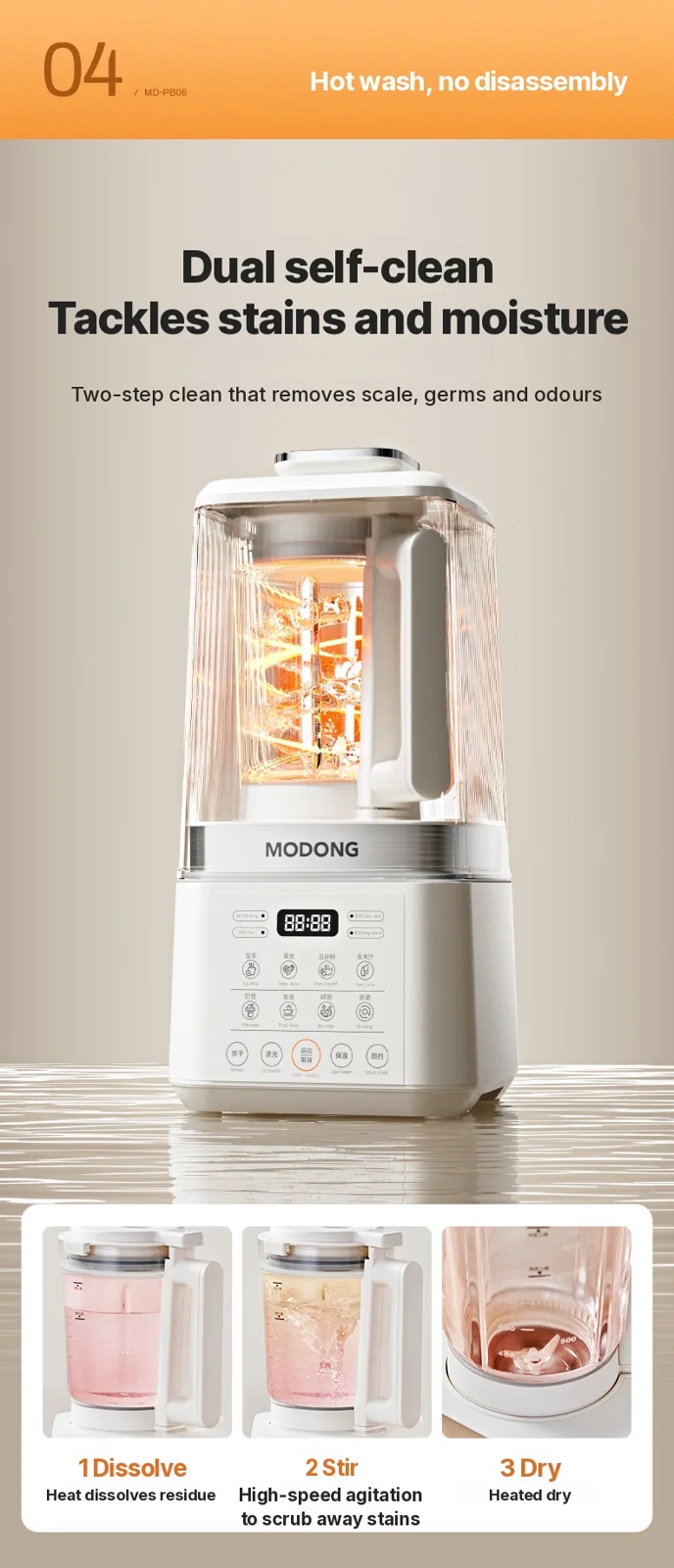 Elektrisk höghastighetsblender och sojamjölksmaskin med värme