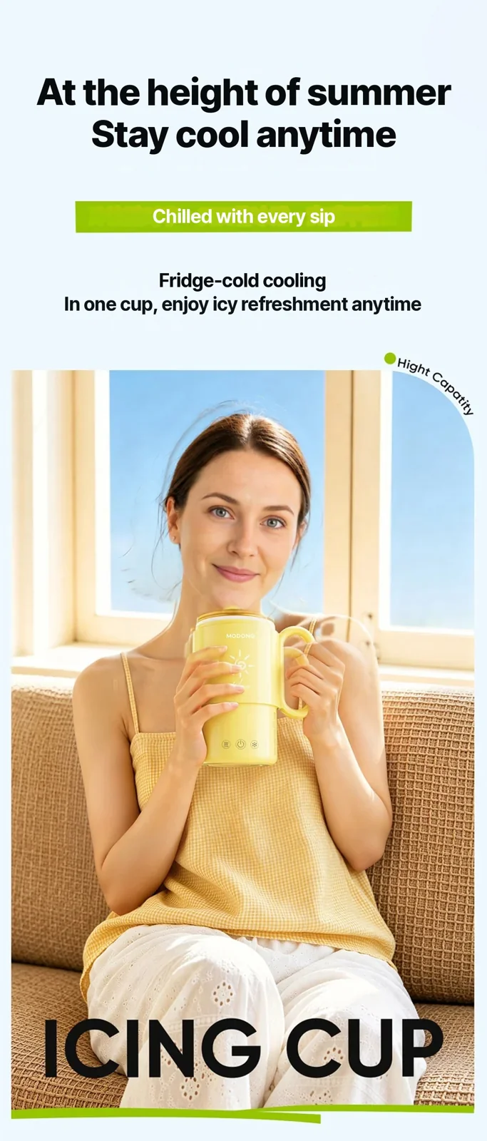 Tragbarer Heiz- und Kühlbecher 450mL 36W Touch-Bedienung