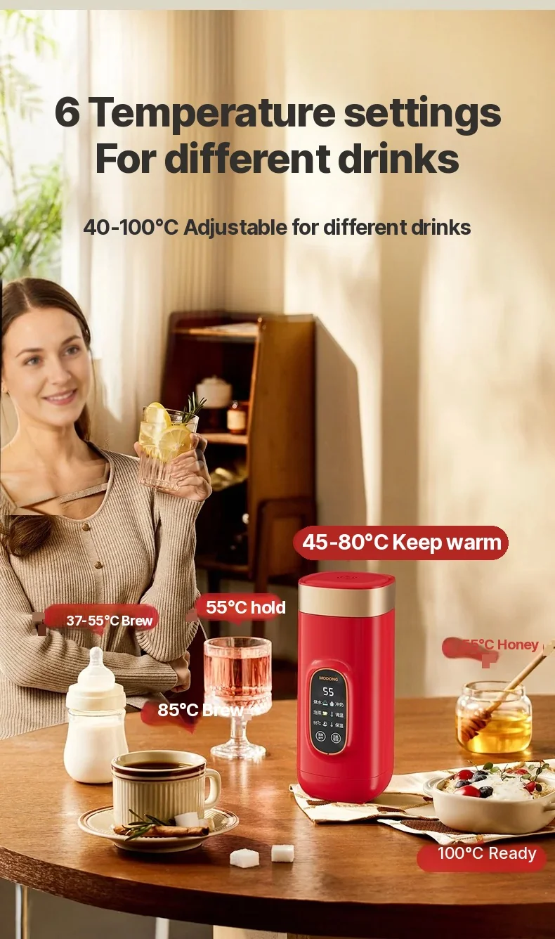 Přenosný elektrický ohřívací hrnek na vodu 650ml 304 vložka 220V