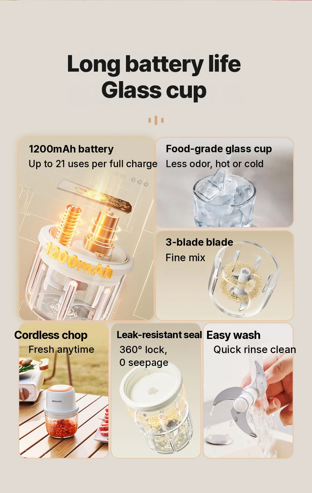 Elektrisk hvidløgshakker Mini foodprocessor 300 ml 5V 45W