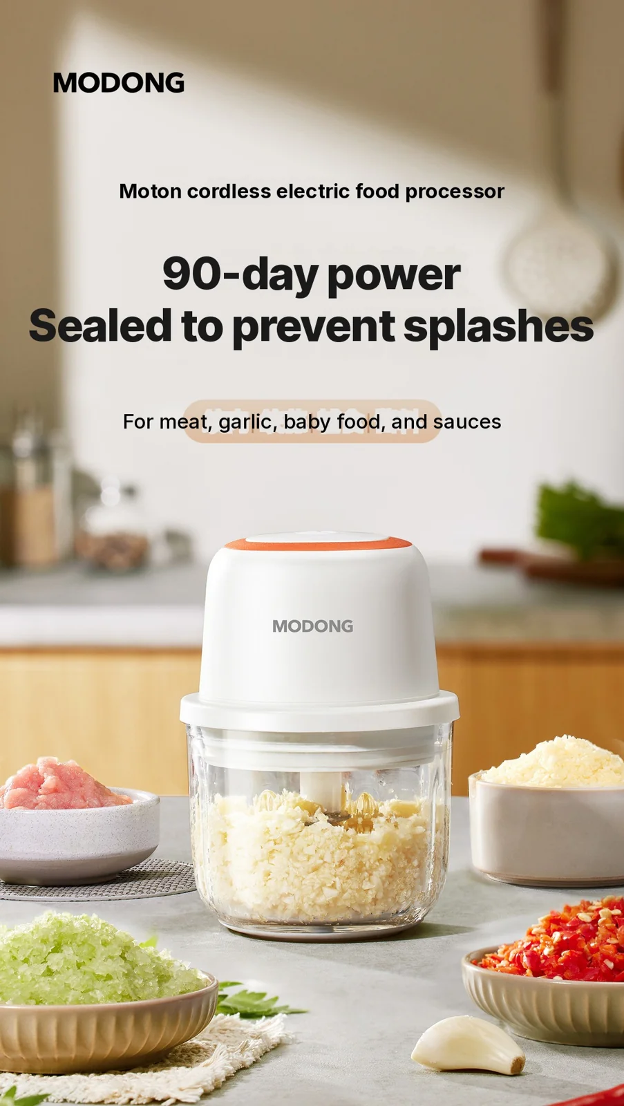 Elektrisk hvidløgshakker mini foodprocessor 300ml 5V 45W