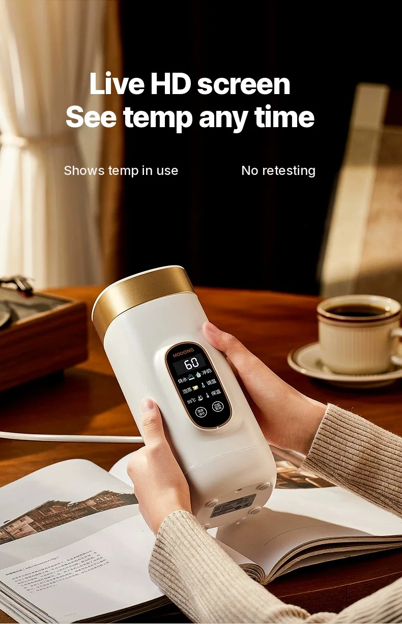 Tasse chauffante électrique portable avec fonction maintien au chaud