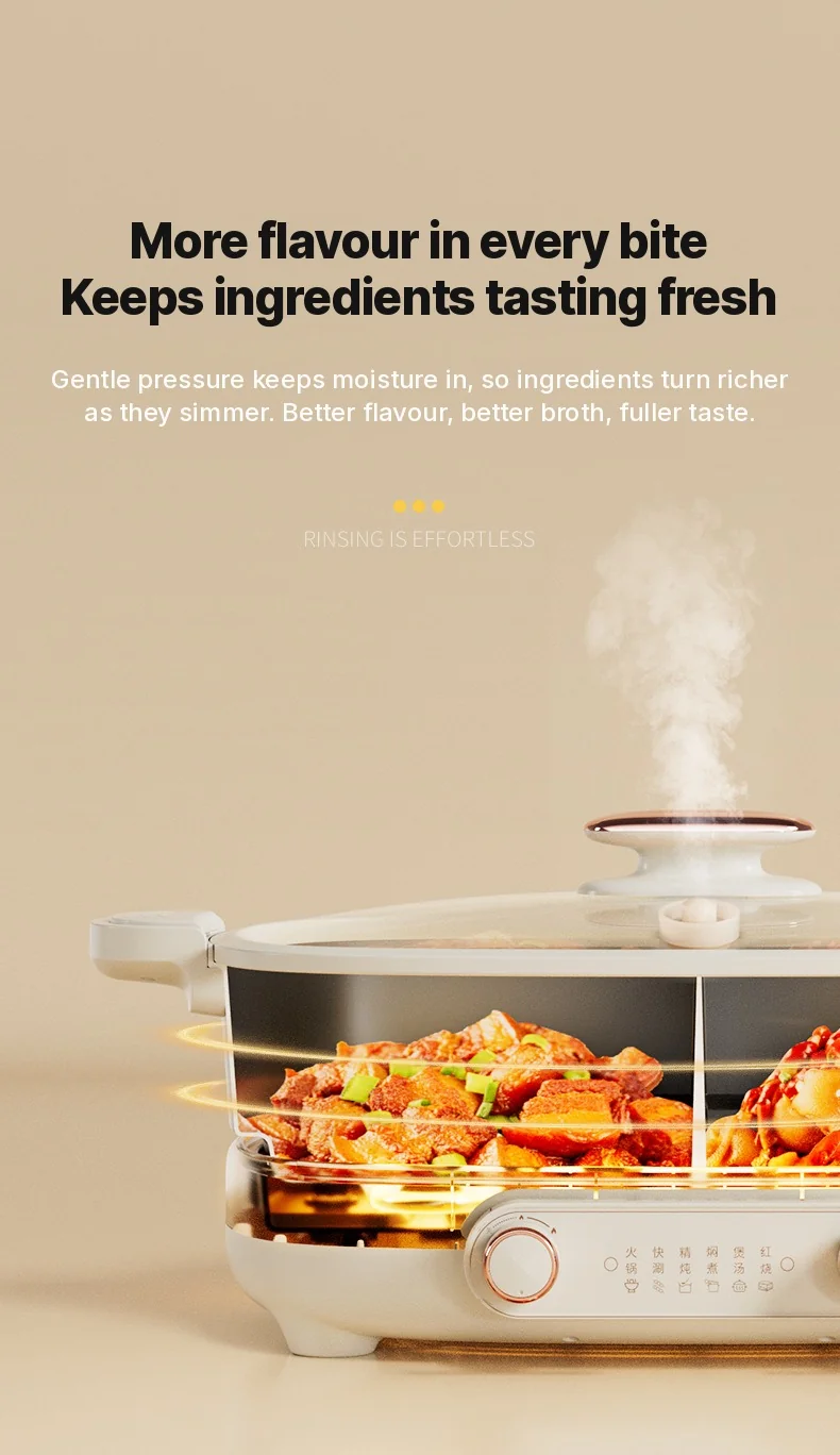 Delený elektrický hot pot 7L s nezávislou reguláciou teploty v dvoch zónach