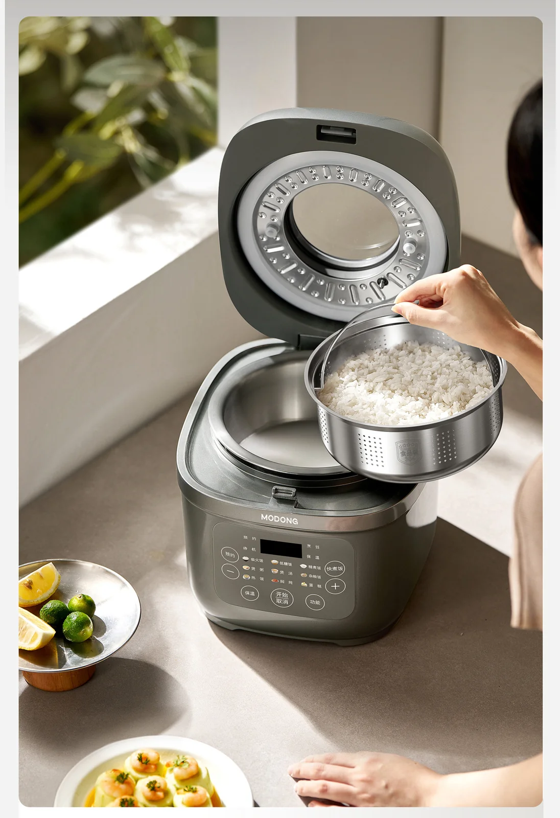 3L Electric Rice Cooker With Titanium Inner Pot, Keep Warm