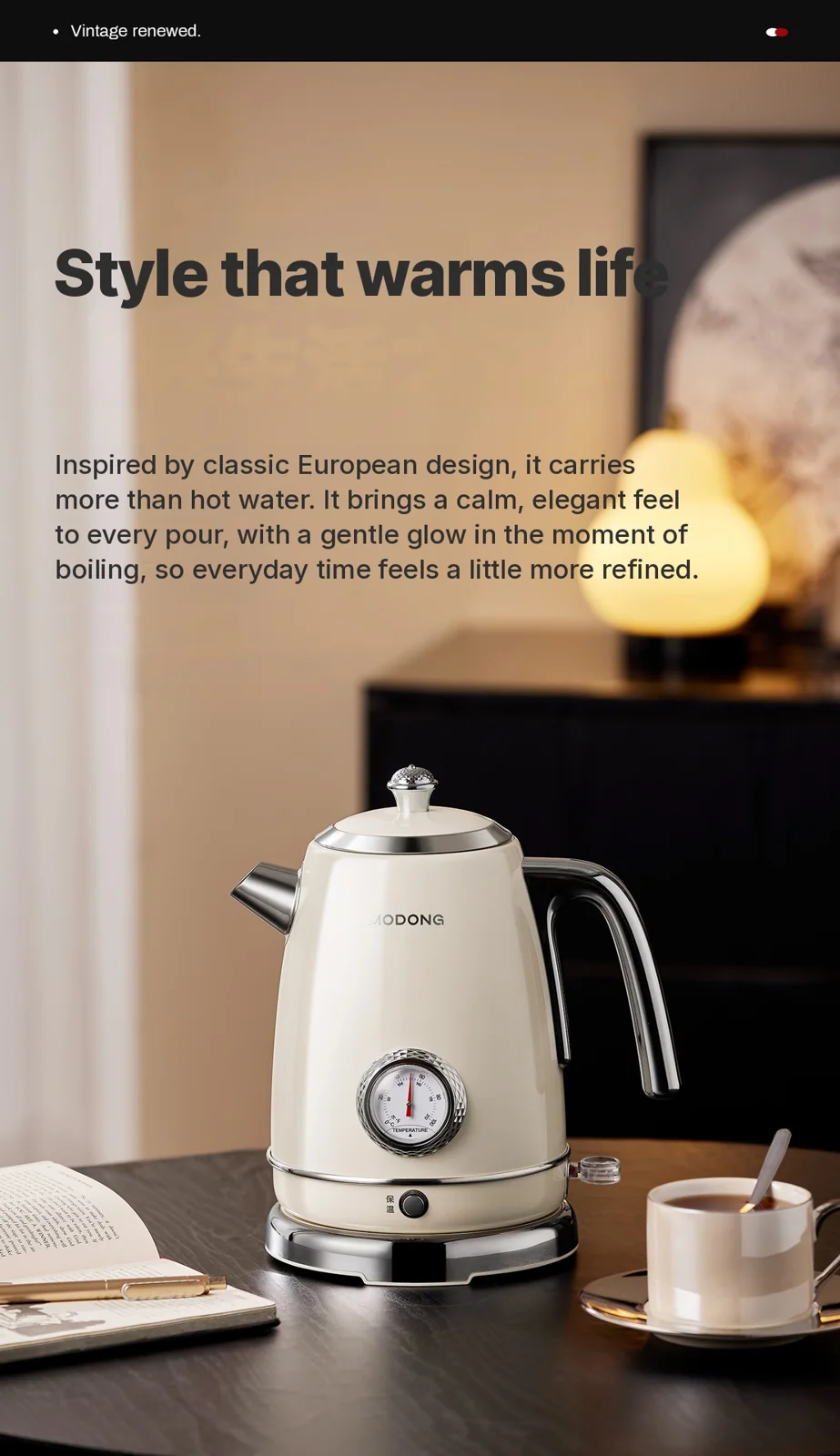 Bouilloire électrique en acier inoxydable 304 avec affichage de la température