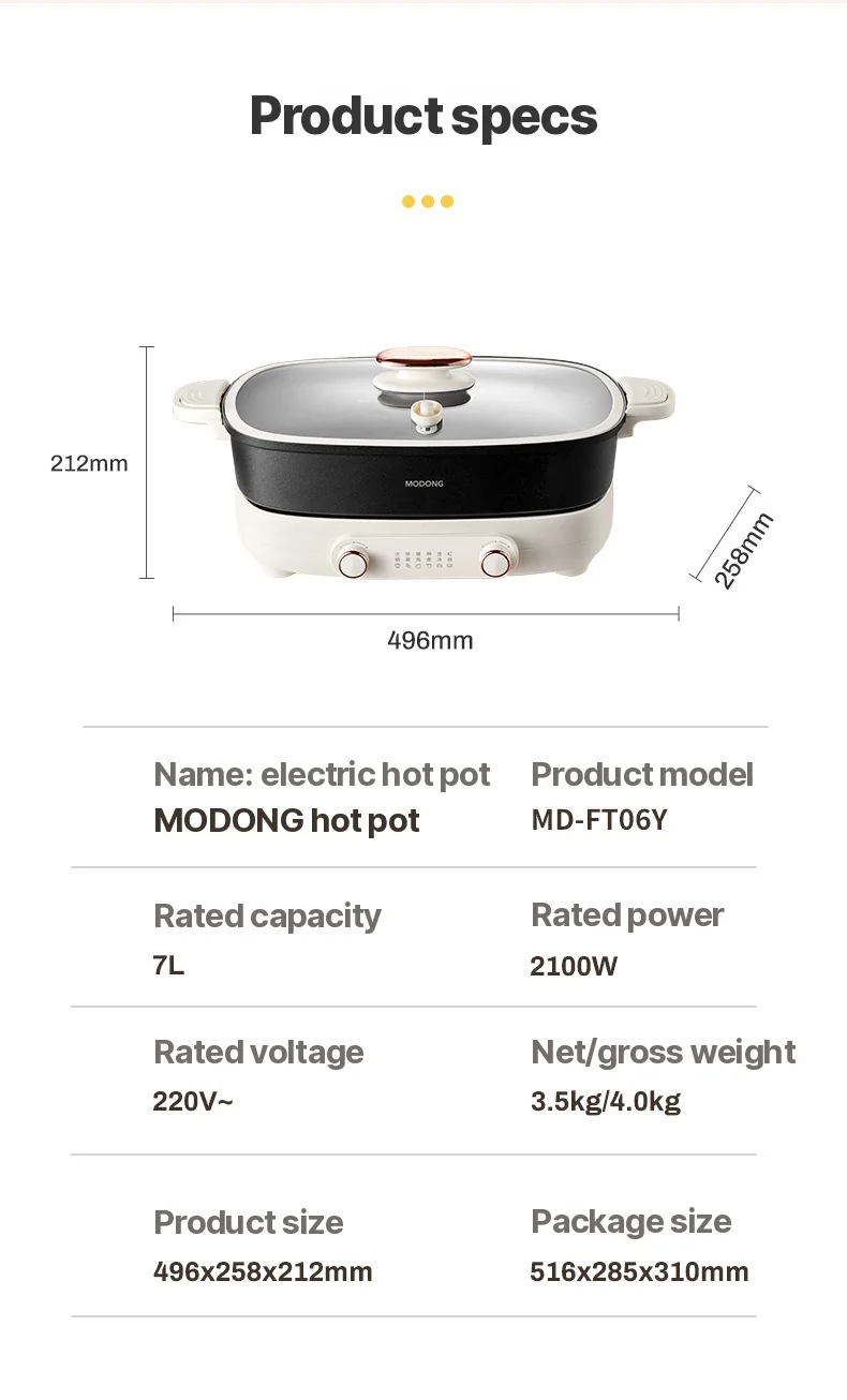 Delený elektrický hot pot 7L s nezávislou reguláciou teploty v dvoch zónach