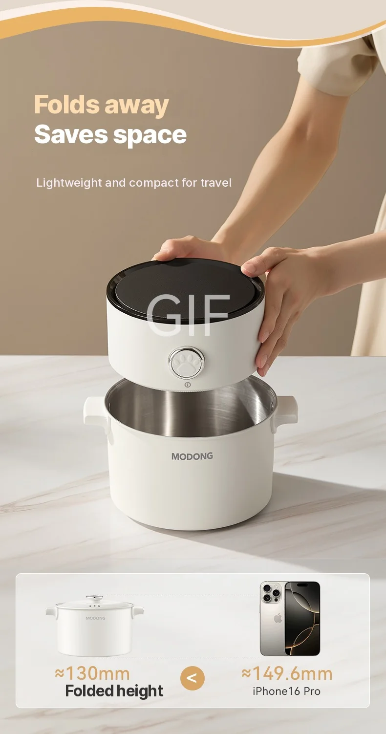Periuk Memasak Elektrik Lipat Mudah Alih 110V-220V 550W/700W