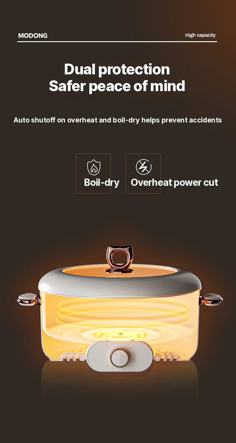 6L elektrický hrniec s parným košíkom, nepriľnavý