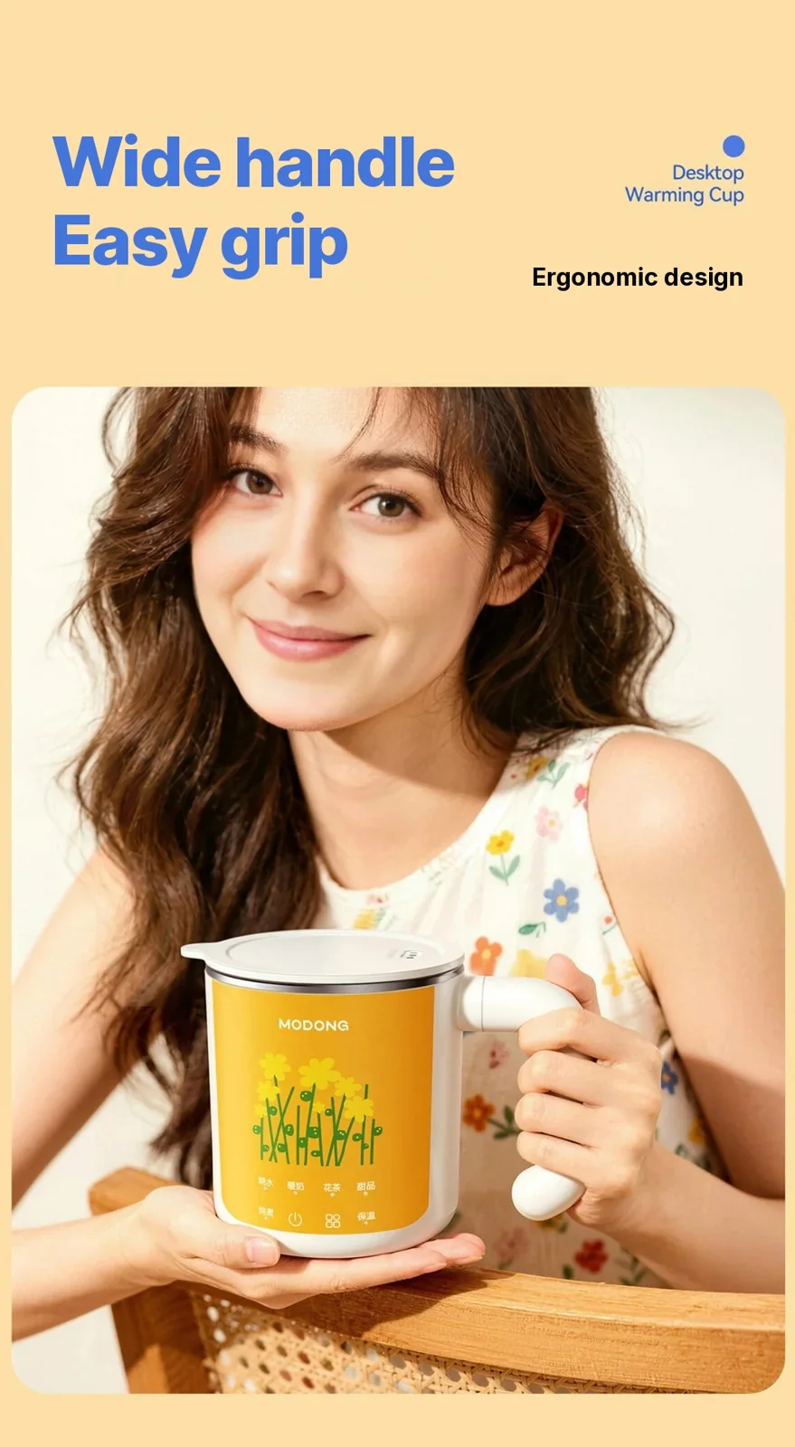 Tasse chauffante électrique avec revêtement intérieur en acier inoxydable 304 ou 316L