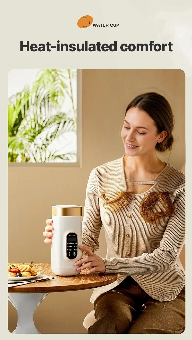 Tasse chauffante électrique portable avec fonction maintien au chaud