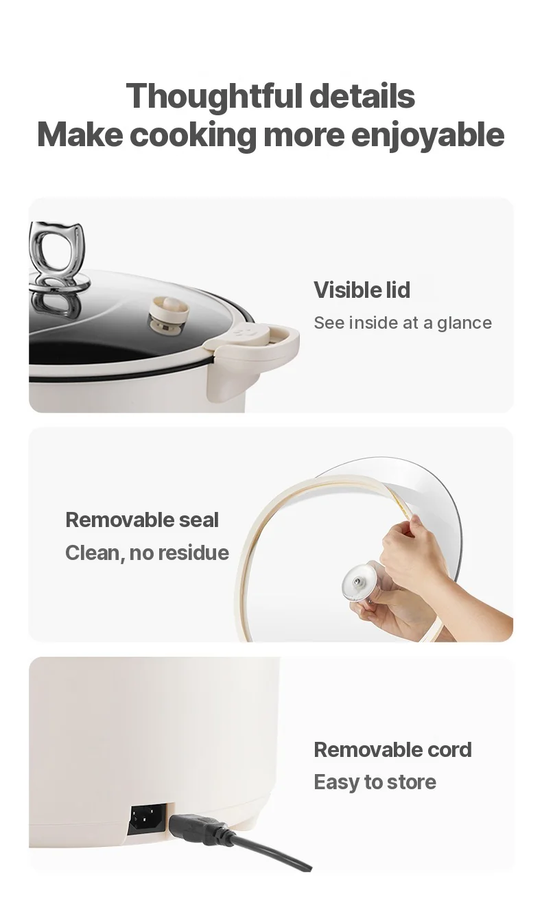 Pentola elettrica a doppia zona 6L 7L 8L con controllo touch