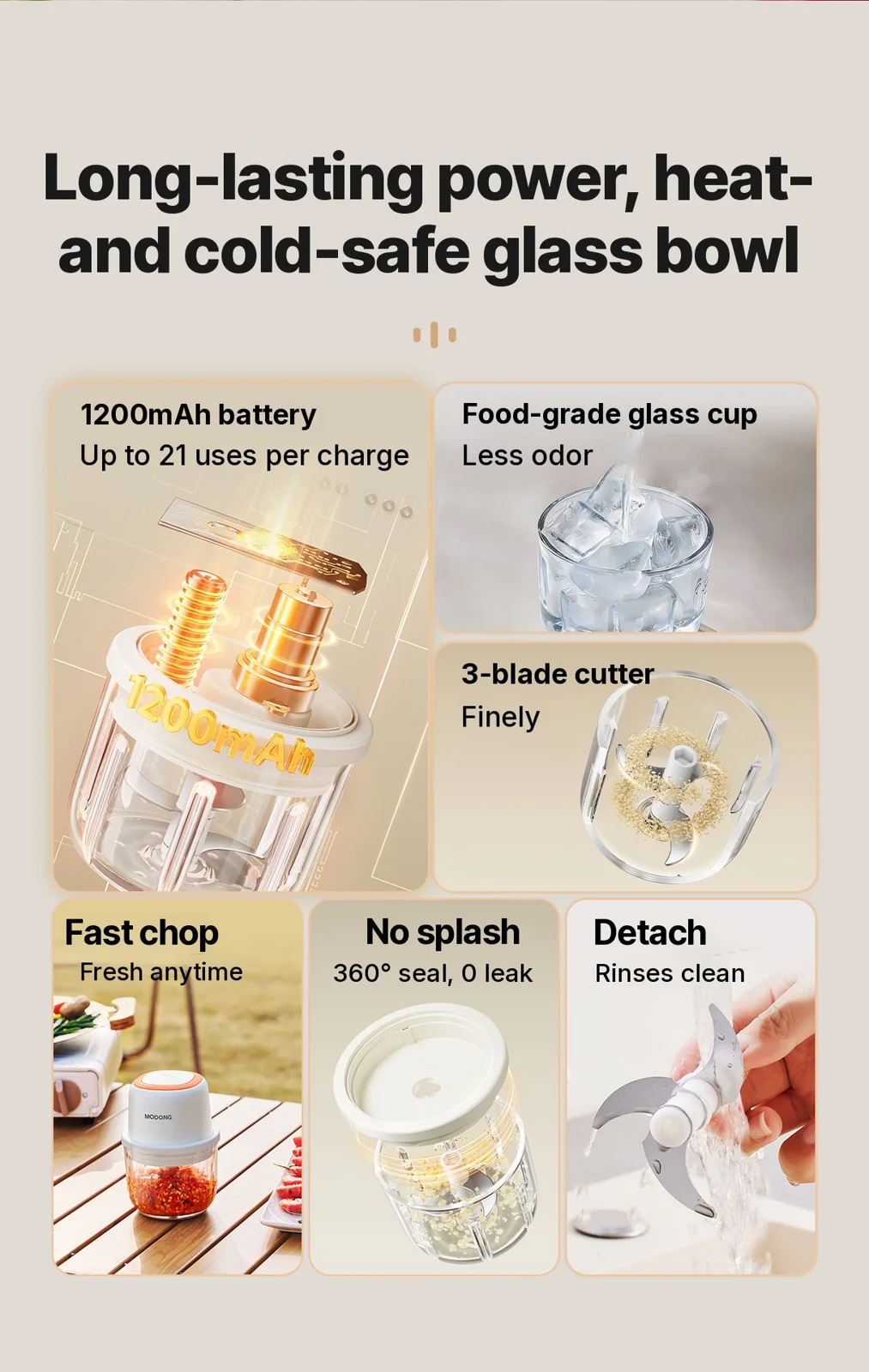 Elektrisk hvidløgshakker mini foodprocessor 300ml 5V 45W
