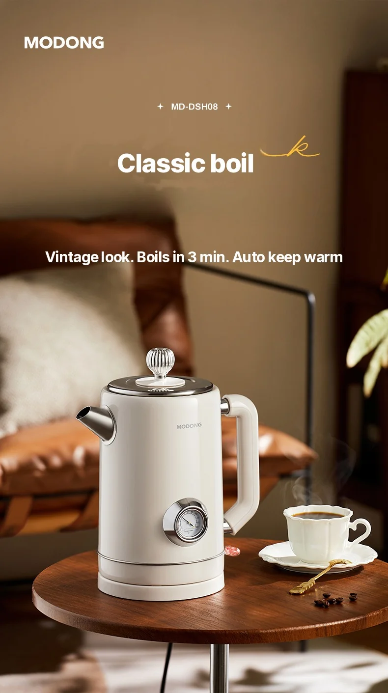 Bouilloire électrique avec arrêt automatique et maintien au chaud 1.8L
