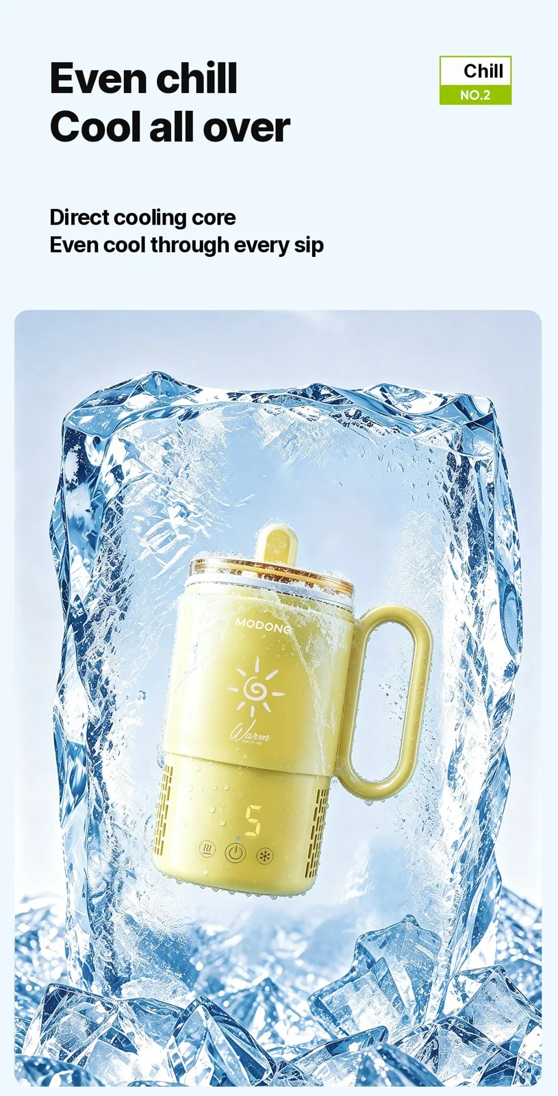 Tragbarer Heiz- und Kühlbecher 450mL 36W Touch-Bedienung