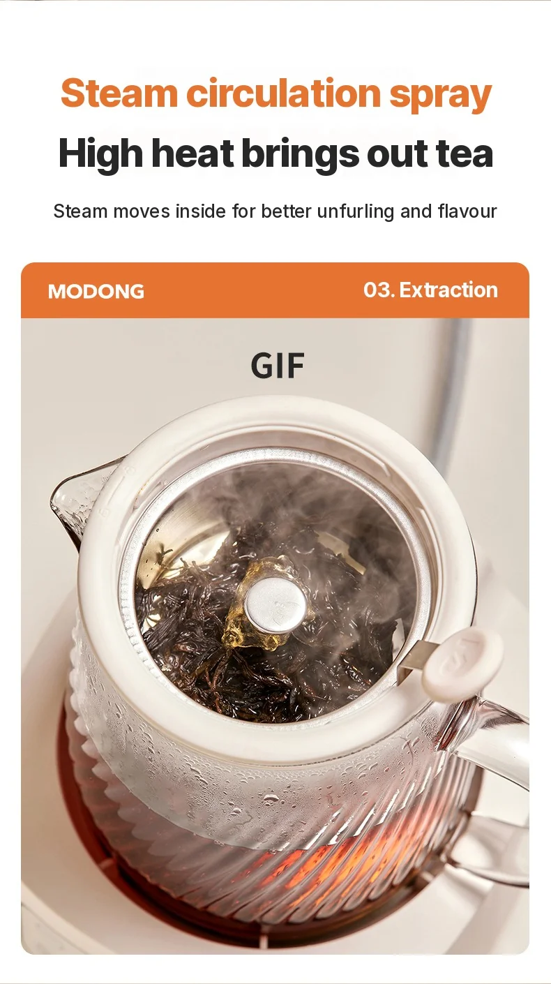Ấm dưỡng sinh điện bằng thủy tinh 1-1.5L điều khiển cảm ứng cho trà