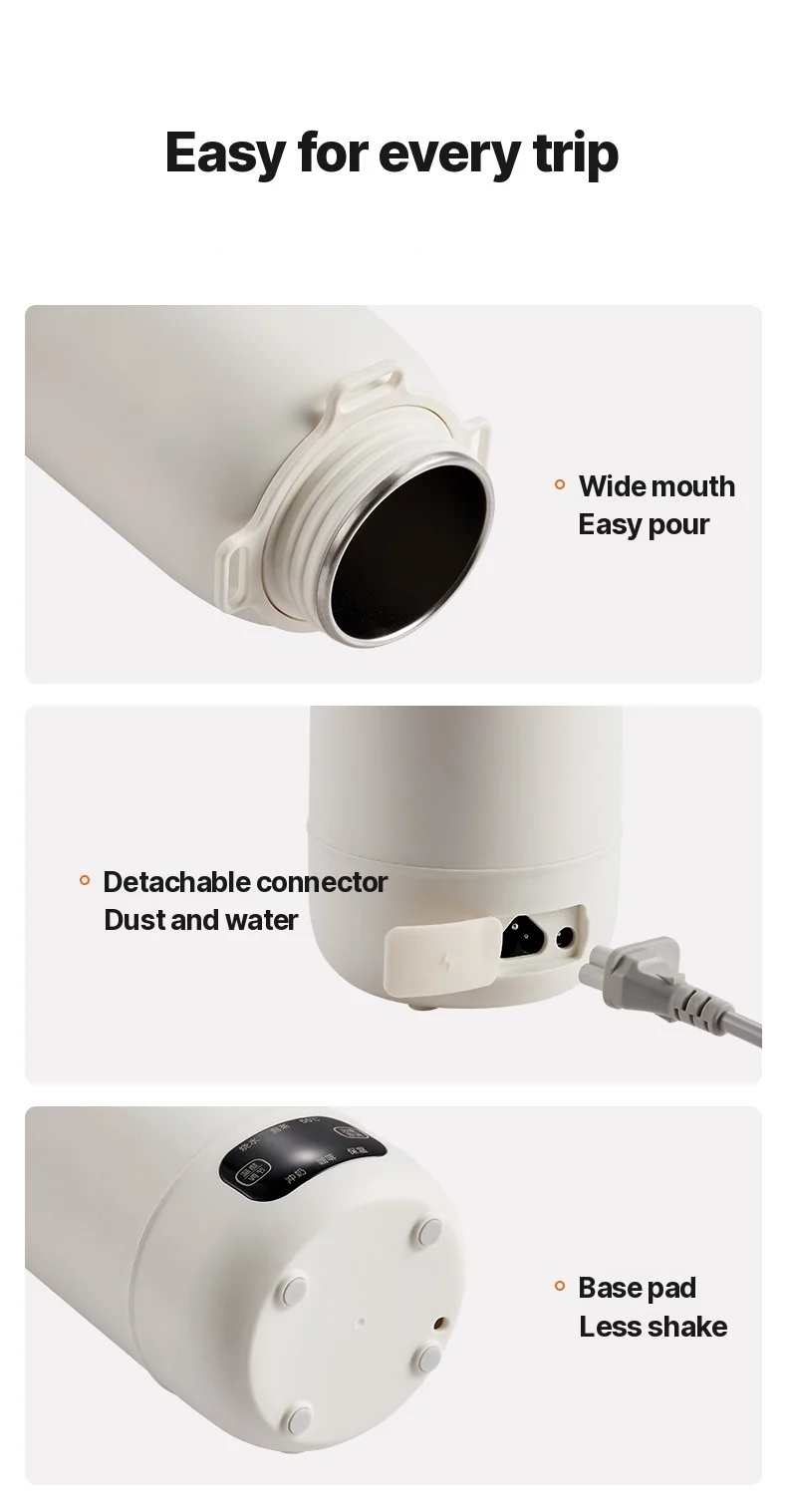 Bollitore elettrico da viaggio portatile 1L in acciaio inossidabile 304 o 316