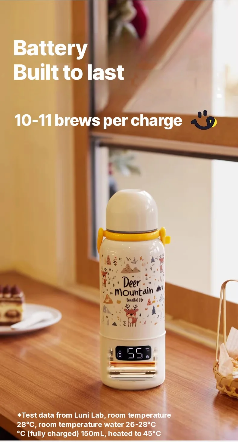 כוס חימום חשמלית ניידת עם הרתחה ל־100°C ותרמוסטט
