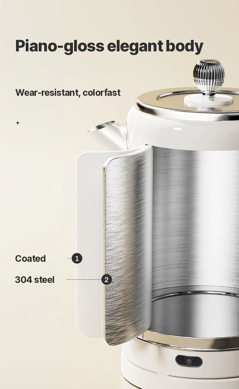 Elektrischer Wasserkocher mit Abschaltautomatik und Warmhaltefunktion