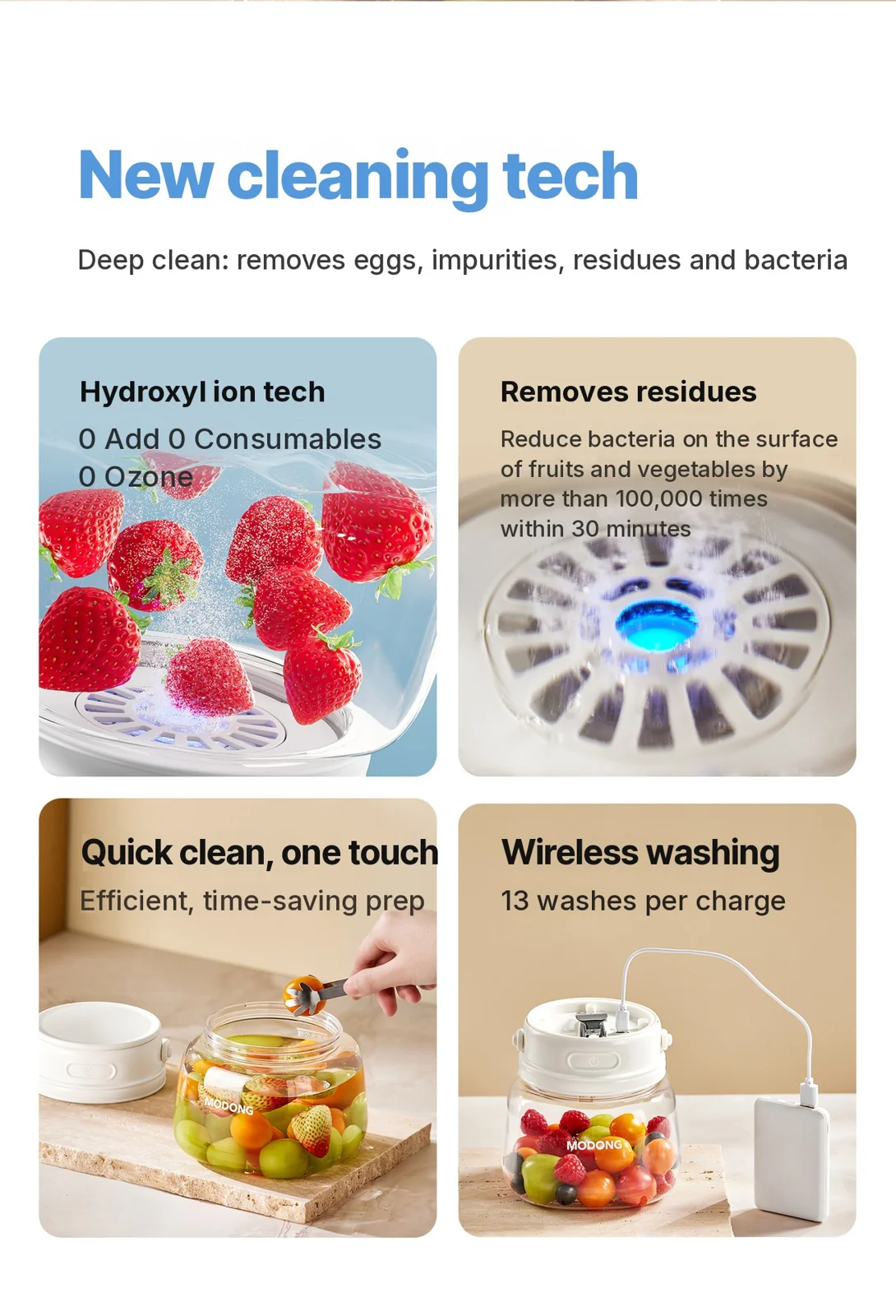 Portable Food Washer for Fruit and Vegetables, 4W
