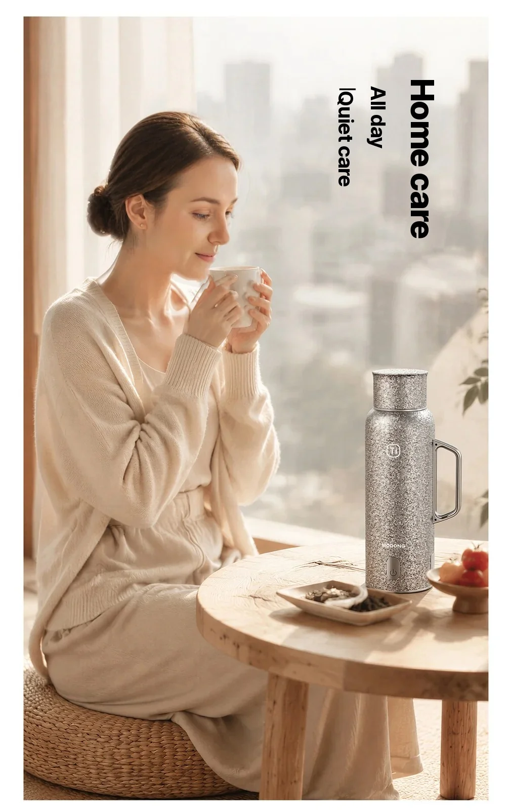Bicchiere termico in puro titanio con display della temperatura, 601-700ml