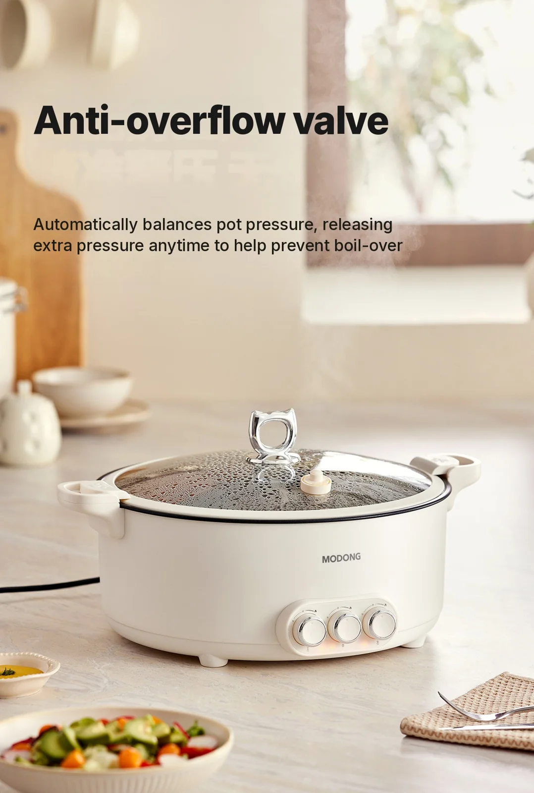 Elektromos hot pot elválasztó betéttel 6L-8L, 220V, 5-6 fő