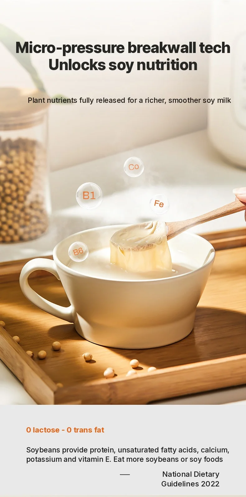Frullatore per latte di soia multifunzione 1.2L con autopulizia