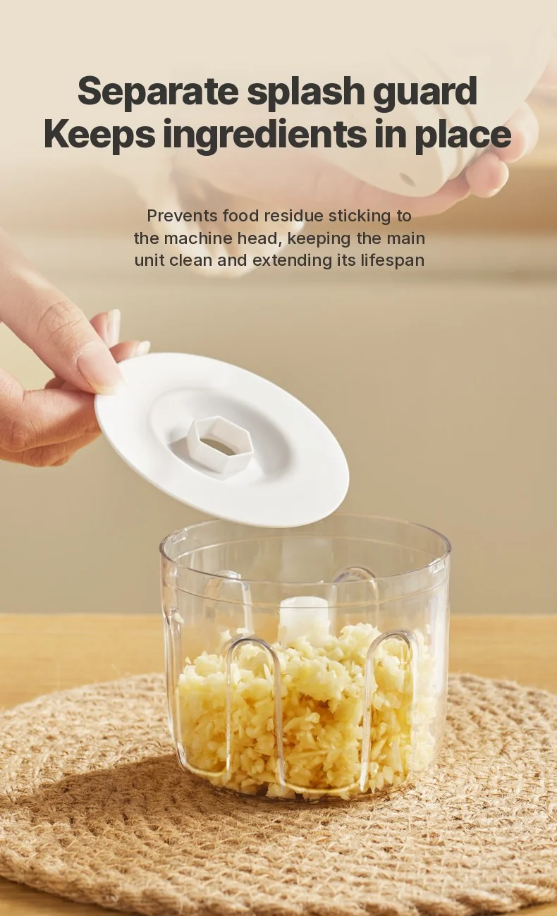 Bærbar elektrisk hvidløgshakker 250 ml trådløs foodprocessor