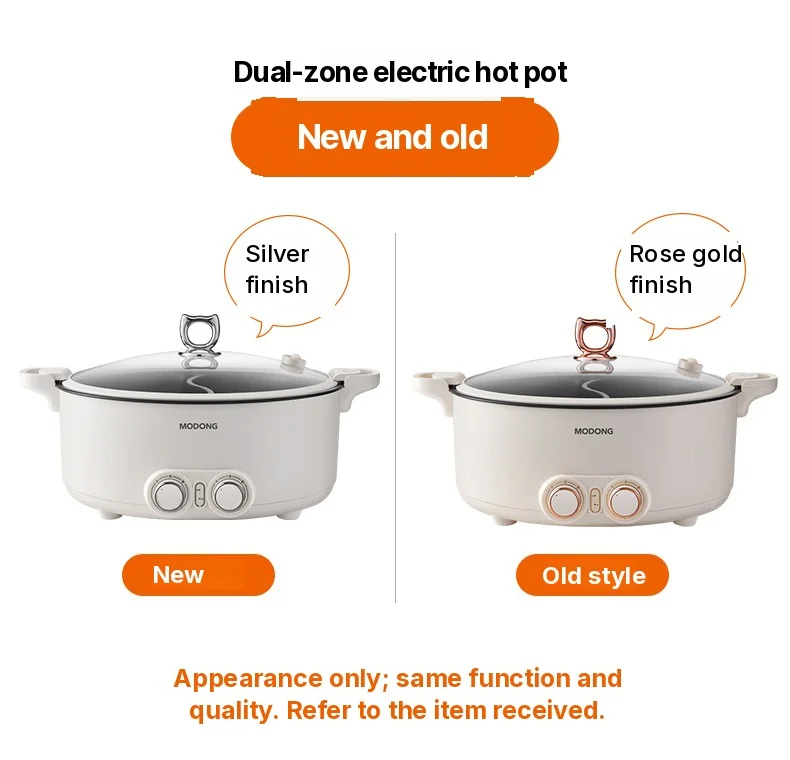 Olla eléctrica de doble control 6L de gran capacidad antiadherente