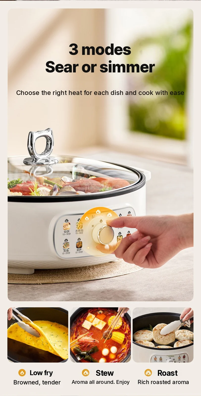 Sähköinen kaksipuolinen kuumennettava grilli 4L, tarttumaton, 1800W