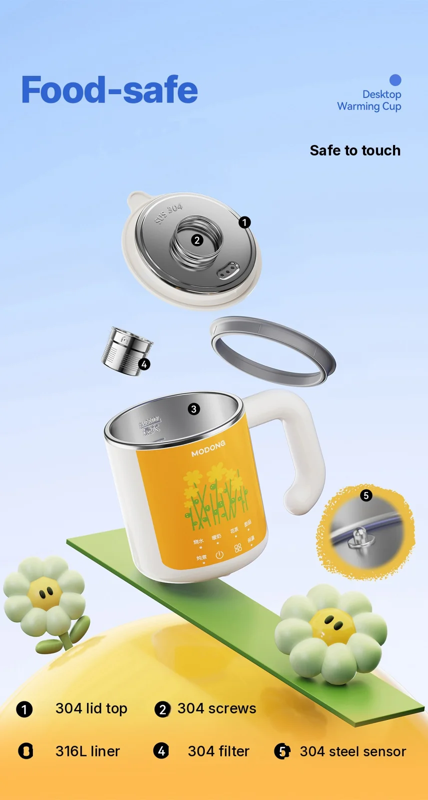 Vaso de guiso eléctrico portátil para gachas, 300W, <1L