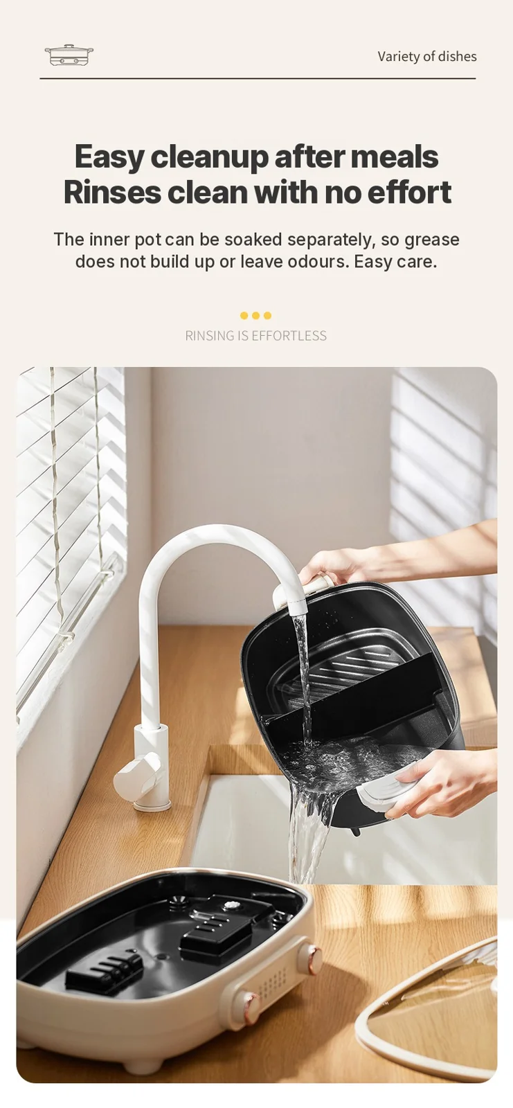 Delený elektrický hot pot 7L s nezávislou reguláciou teploty v dvoch zónach
