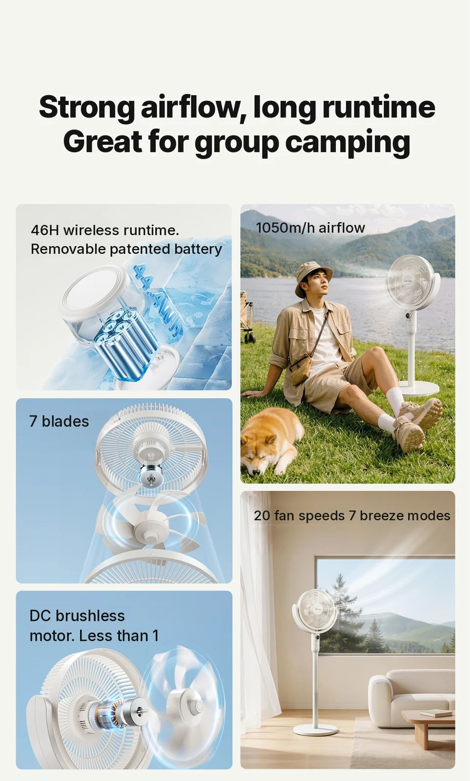 Namizni ventilator za kroženje zraka z glasovnim upravljanjem in oscilacijo