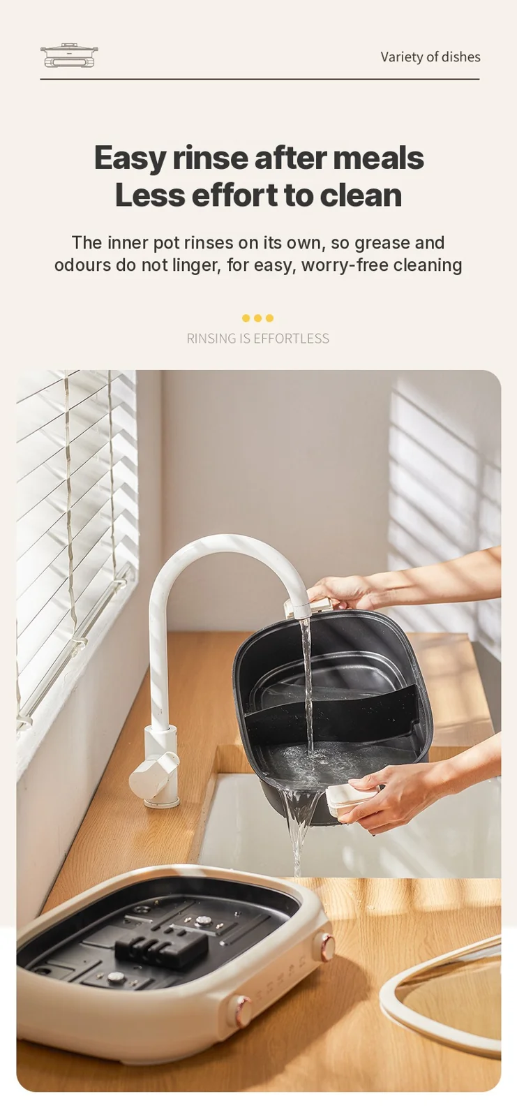 Elektrischer Hot Pot 7L mit Trennwand oder Vier-Fächer-Design, 220V, geteiltem Topf