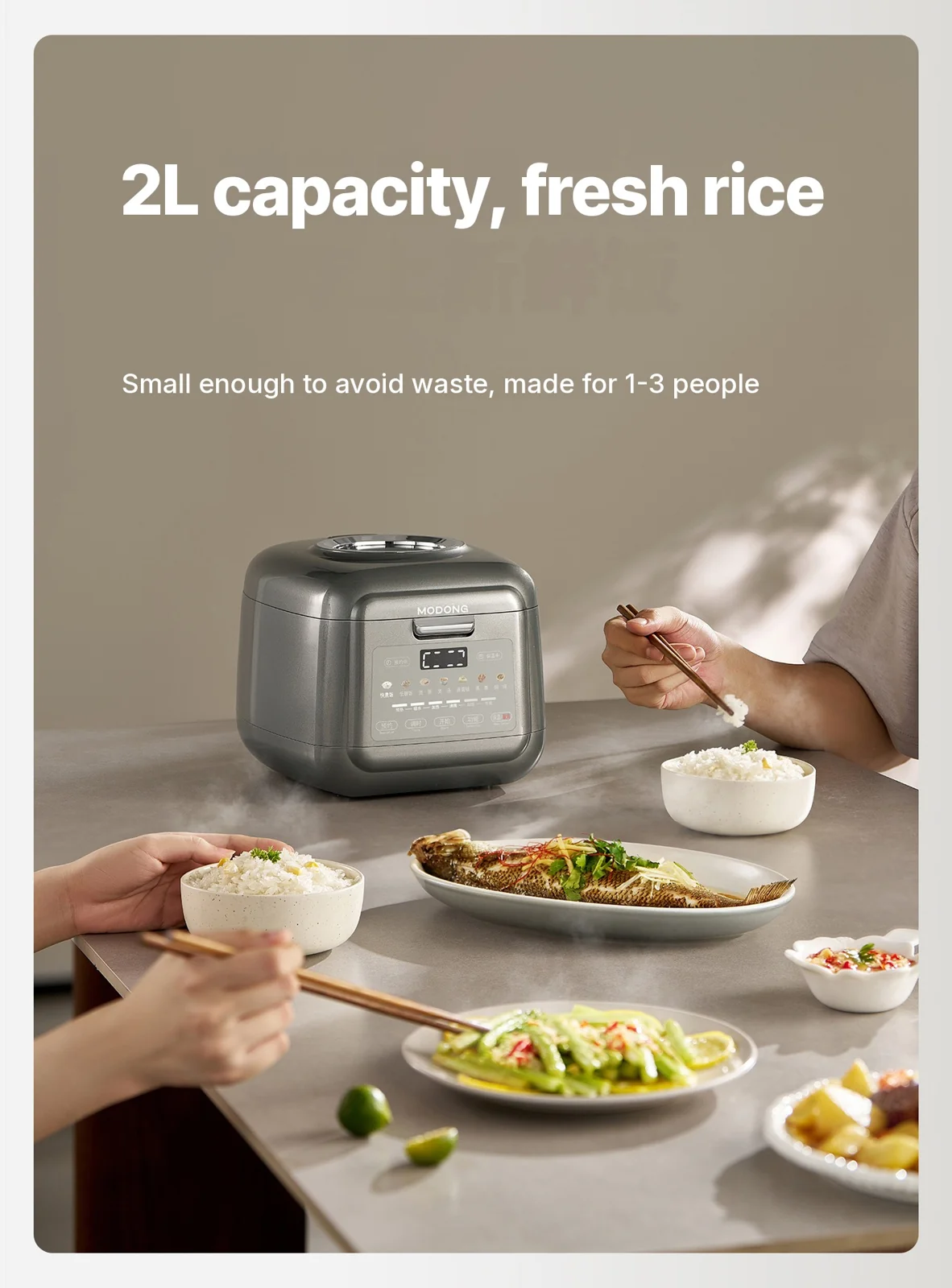 3L Electric Rice Cooker With Keep Warm, Timer And Steaming