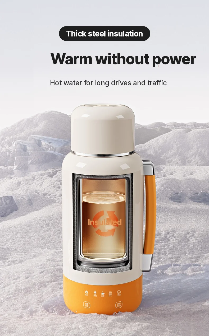 Portable Electric Heating Kettle Cup Car And Plug-In 1L 316 Stainless Steel