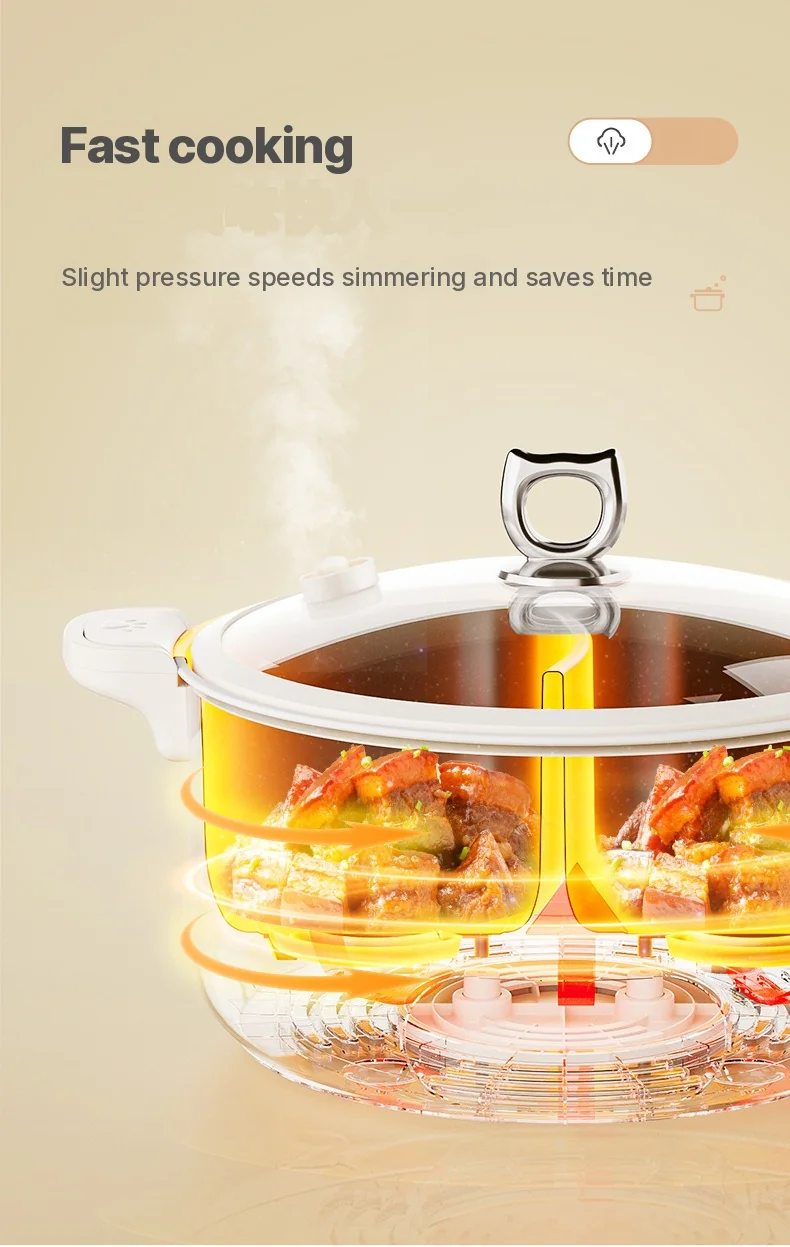 Pentola elettrica a doppia zona 6L 7L 8L con controllo touch