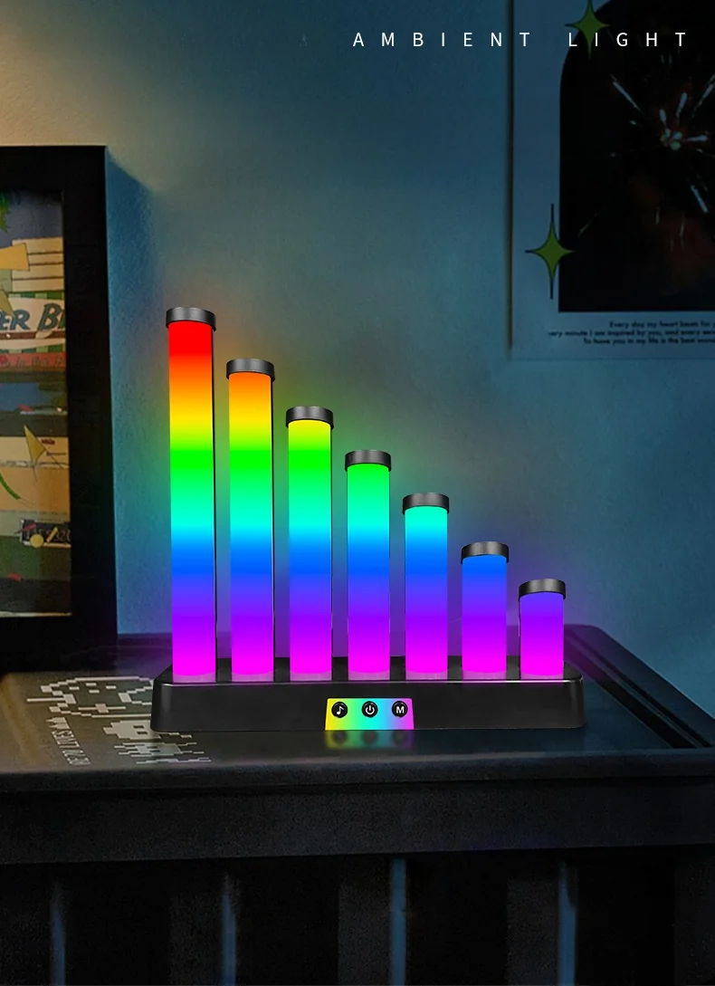 מנורת שולחן LED RGB ריאקטיבית לקול עם שליטה באפליקציה