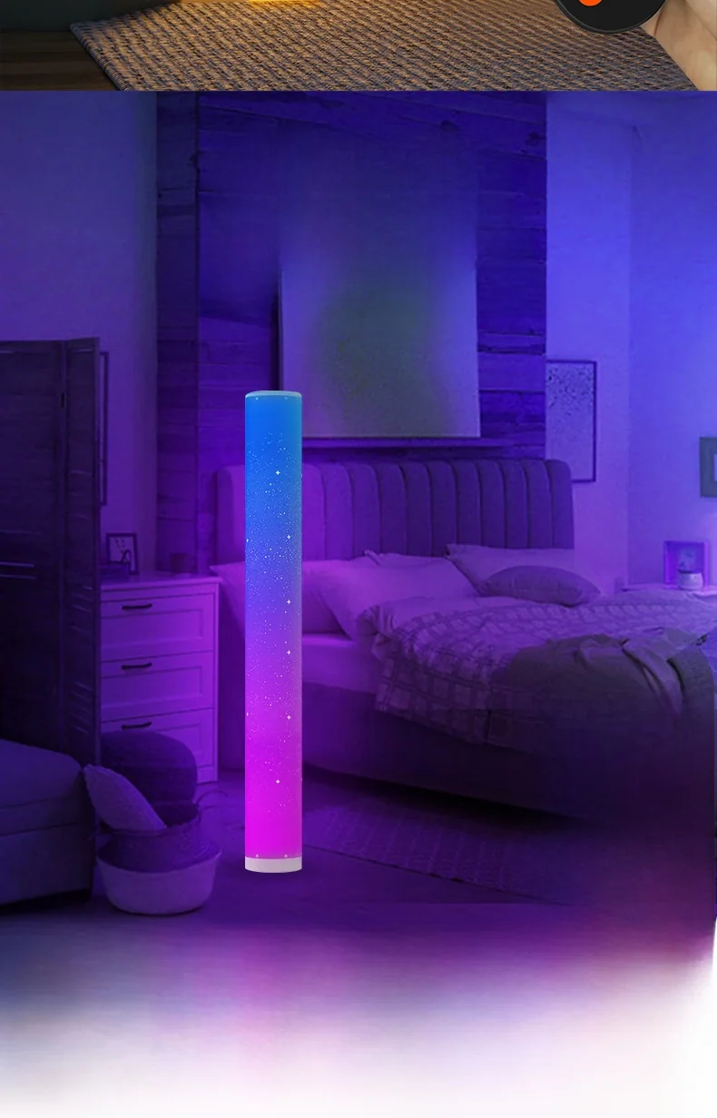 RGB LED põrandalamp tähemustriga, puldi ja rakenduse juhtimisega