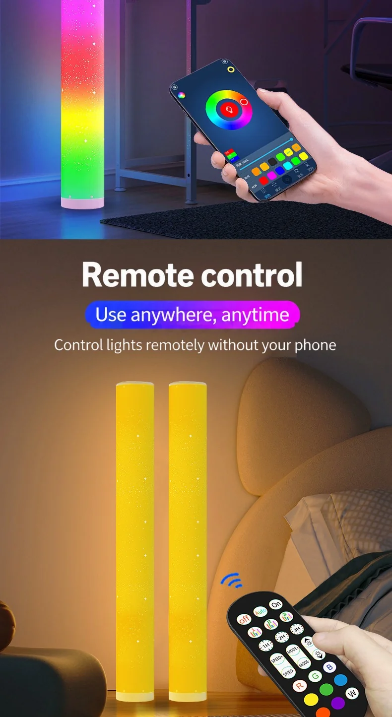 RGB LED põrandalamp täheefektiga ja puldiga