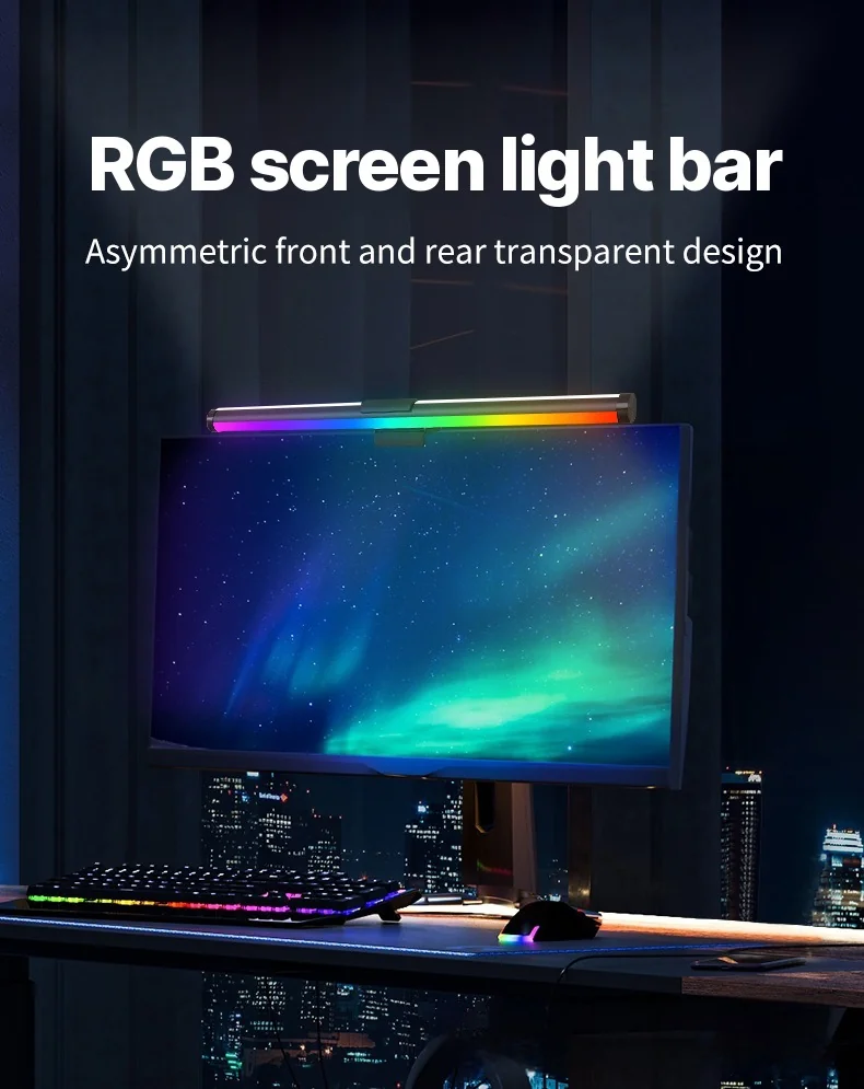 LED světelná lišta na monitor napájená přes USB, stolní lampa na obrazovku