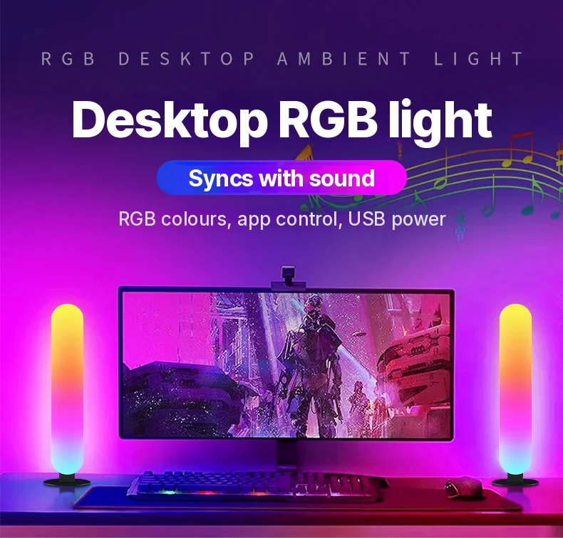 RGB LED ambientna svetloba z Bluetooth sinhronizacijo glasbe in upravljanjem prek aplikacije