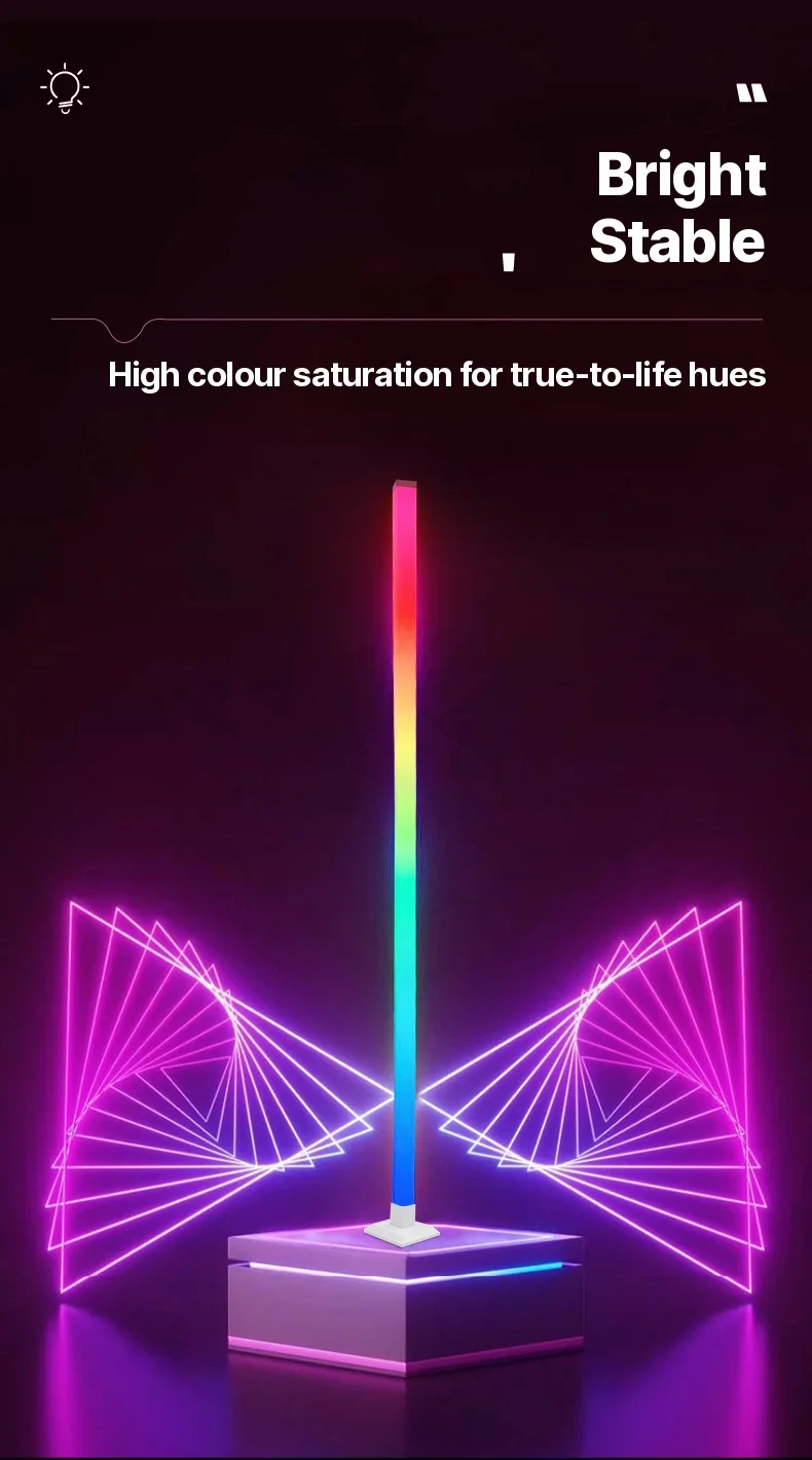 RGB inteligentná stojacia lampa so synchronizáciou hudby a LED svetlom ovládaným cez aplikáciu