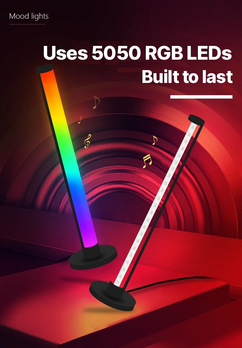 RGB LED stolní lampa reagující na zvuk s ovládáním přes aplikaci