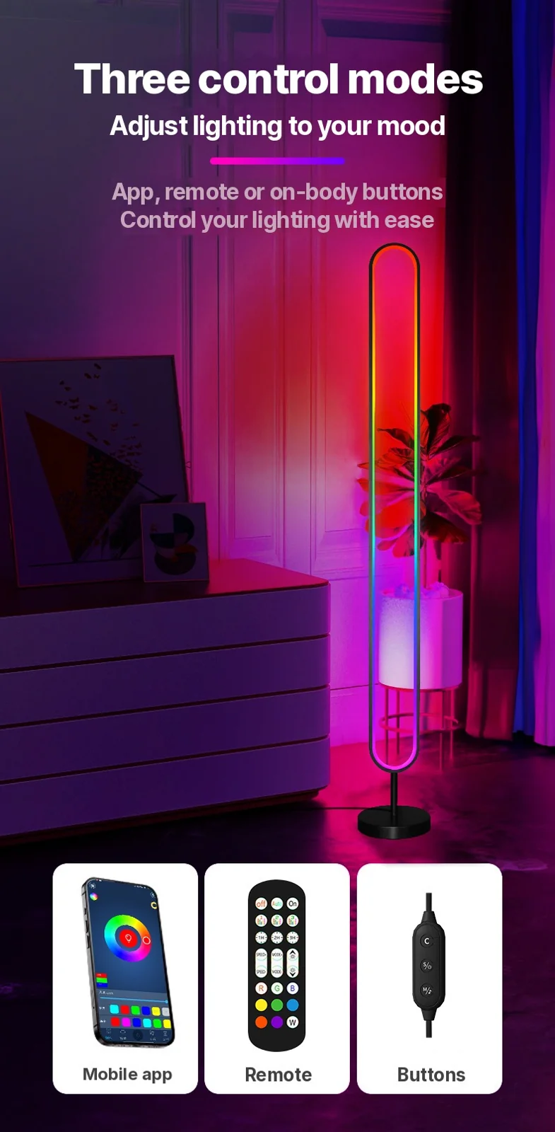 RGB LED Lampa Atmosferyczna Aktywowana Dźwiękiem ze Sterowaniem Aplikacją